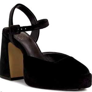 Vince Camuto Velvet Heels - Martich Ankle Strap Platform